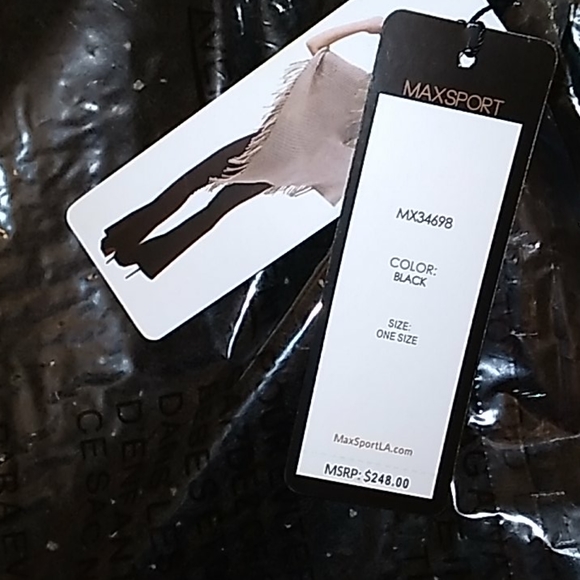 Max Sport FringedLure Crochet Knit SweaterPoncho Black - Picture 3 of 4